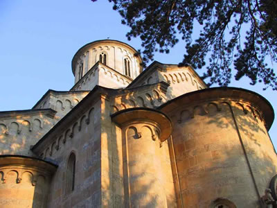 Photo of a Monastery's eastern facade.