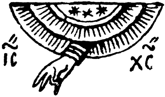 The hand of Christ extends downward from a celestial arc decorated with stars, making a blessing gesture, with the Christogram IC XC on either side
